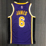 21-22 Lakers JAMES #6 Purple Trapeze Edition Top Quality Hot Pressing NBA Jersey