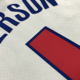 21-22 Pistons IVERSON #1 White 75th Anniversary Top Quality Hot Pressing NBA Jersey