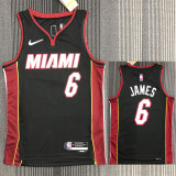21-22 Heat JAMES #6 Black 75th Anniversary Top Quality Hot Pressing NBA Jersey