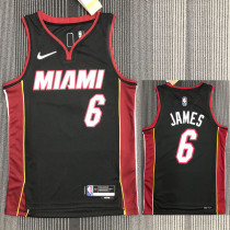 21-22 Heat JAMES #6 Black 75th Anniversary Top Quality Hot Pressing NBA Jersey