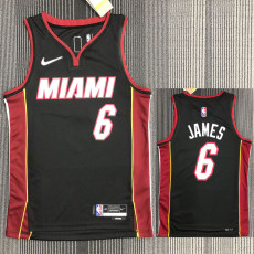 21-22 Heat JAMES #6 Black 75th Anniversary Top Quality Hot Pressing NBA Jersey