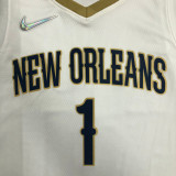 21-22 Pelicans WILLIAMSON #1 White 75th Anniversary Top Quality Hot Pressing NBA Jersey