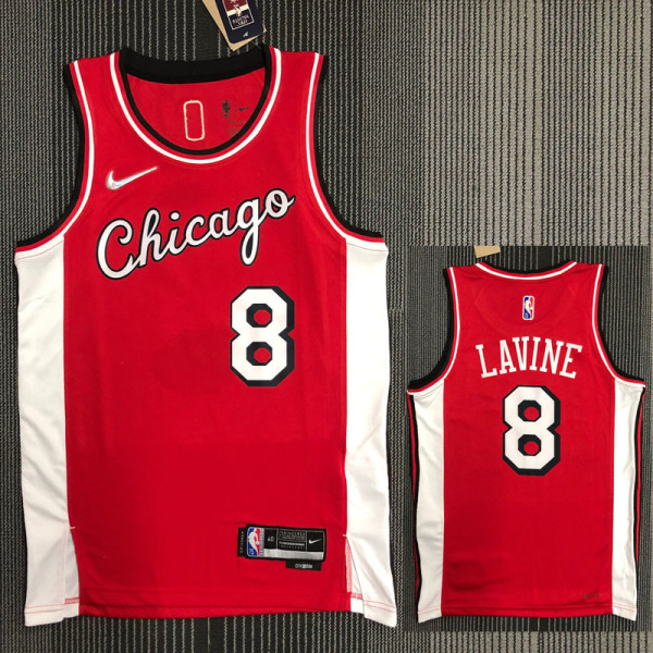 21-22 Bulls LAVINE #8 Red City Edition Top Quality Hot Pressing NBA Jersey