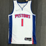 21-22 Pistons IVERSON #1 White 75th Anniversary Top Quality Hot Pressing NBA Jersey