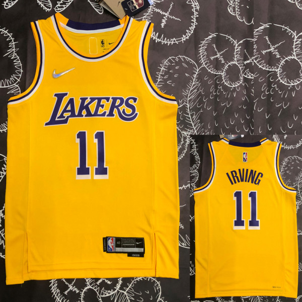 21-22 LAKRS IRVING #11 Yellow 75th Anniversary Top Quality Hot Pressing NBA Jersey