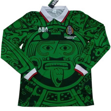 1998 Mexico Home Long Sleeve Retro Soccer Jersey (长袖)