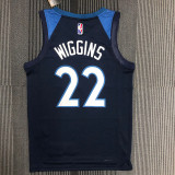 21-22 Timberwolves WIGGINS #22 Dark blue 75th Anniversary Top Quality Hot Pressing NBA Jersey