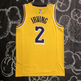 21-22 LAKRS IRVING #2 Yellow 75th Anniversary Top Quality Hot Pressing NBA Jersey