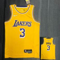 21-22 Lakers DAVIS #3 Yellow 75th Anniversary Top Quality Hot Pressing NBA Jersey
