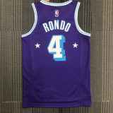 21-22 Lakers RONDO #4 Purple City Edition Top Quality Hot Pressing NBA Jersey