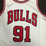 21-22 Bulls RODMAN #91 White 75th Anniversary Top Quality Hot Pressing NBA Jersey