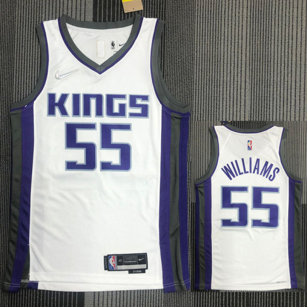 21-22 Kings WILLIAMS #55 White 75th Anniversary Top Quality Hot Pressing NBA Jersey