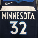 21-22 Timberwolves TOWNS #32 Dark blue 75th Anniversary Top Quality Hot Pressing NBA Jersey