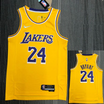 21-22 Lakers BRYANT #24 Yellow 75th Anniversary Top Quality Hot Pressing NBA Jersey