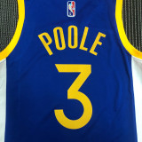 21-22 Warriors POOLE #3 Blue 75th Anniversary Top Quality Hot Pressing NBA Jersey