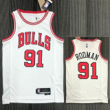21-22 Bulls RODMAN #91 White 75th Anniversary Top Quality Hot Pressing NBA Jersey