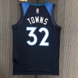 21-22 Timberwolves TOWNS #32 Dark blue 75th Anniversary Top Quality Hot Pressing NBA Jersey