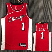 21-22 Bulls ROSE #1 Red City Edition Top Quality Hot Pressing NBA Jersey