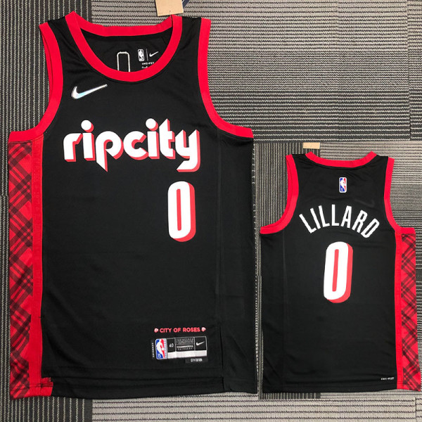 21-22 Trail Blazers LILLARD #0 Black City Edition Top Quality Hot Pressing NBA Jersey
