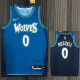 21-22 Timberwolves RUSSELL #0 Blue City Edition Top Quality Hot Pressing NBA Jersey