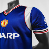 1985 Man Utd Away Blue Retro Soccer Jersey