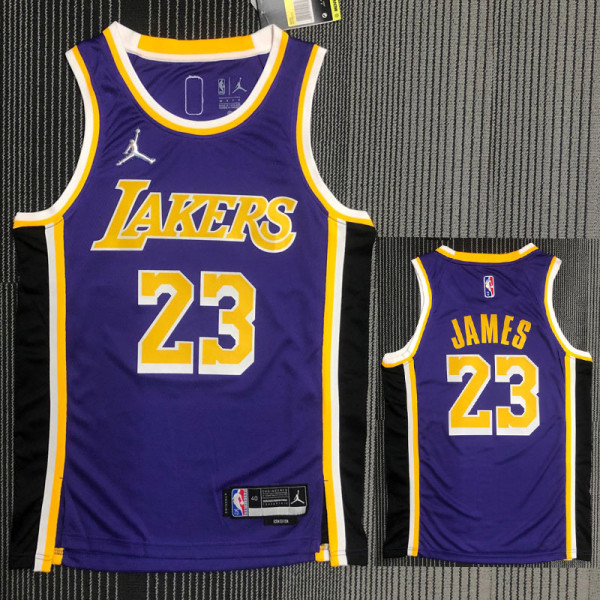 21-22 Lakers JAMES #23 Purple Trapeze Edition Top Quality Hot Pressing NBA Jersey