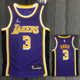 21-22 Lakers DAVIS #3 Purple Trapeze Edition Top Quality Hot Pressing NBA Jersey