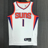 21-22 Suns BOOKER #1 White 75th Anniversary Top Quality Hot Pressing NBA Jersey