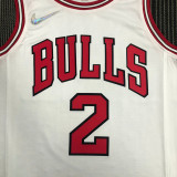 21-22 Bulls BALL #2 White 75th Anniversary Top Quality Hot Pressing NBA Jersey