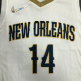 21-22 Pelicans INGRAM #14 White 75th Anniversary Top Quality Hot Pressing NBA Jersey