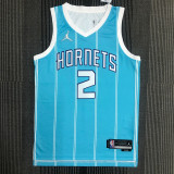21-22 Hornets BALL #2 Blue 75th Anniversary Top Quality Hot Pressing NBA Jersey