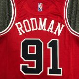 21-22 Bulls RODMAN #91 Red 75th Anniversary Top Quality Hot Pressing NBA Jersey