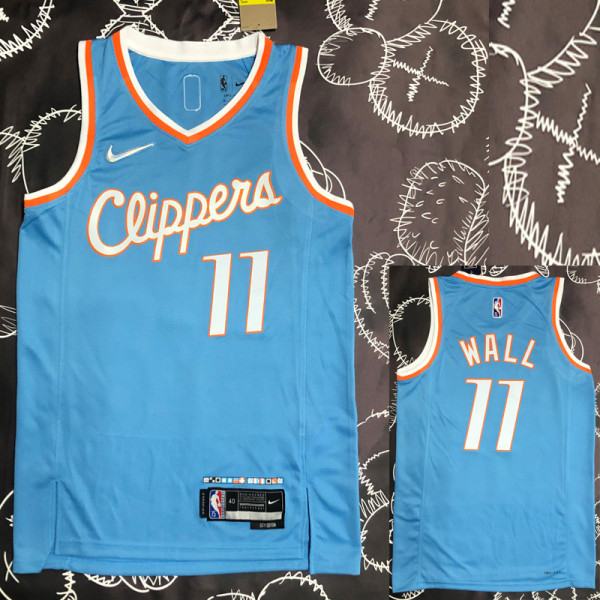 21-22 CLIPPERS WALL #11 Blue 75th Anniversary City Edition Top Quality Hot Pressing NBA Jersey