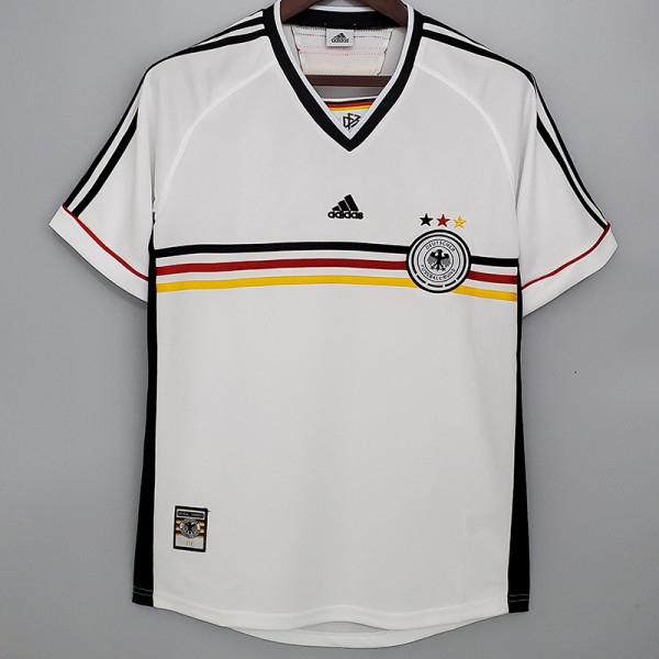 1998 Germany Home White Retro Soccer Jersey