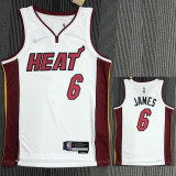 21-22 Heat JAMES #6 White 75th Anniversary Top Quality Hot Pressing NBA Jersey