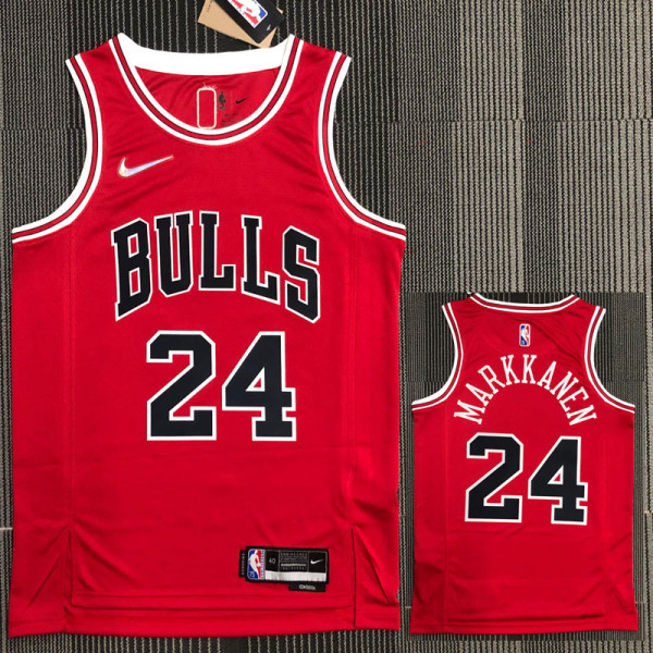 21-22 Bulls MARKKANEN #24 Red 75th Anniversary Top Quality Hot Pressing NBA Jersey