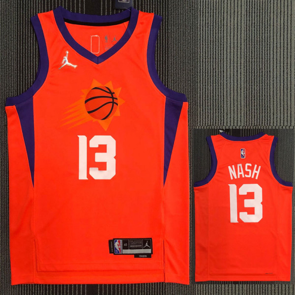 21-22 Suns NASH #13 Orange 75th Anniversary Trapeze Edition Top Quality Hot Pressing NBA Jersey