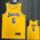 21-22 Lakers JAMES #6 Yellow Top Quality Hot Pressing NBA Jersey