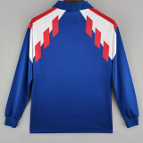 1988-1990 France Home Long Sleeve Retro Soccer Jersey (长袖)