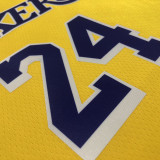 21-22 Lakers BRYANT #24 Yellow 75th Anniversary Top Quality Hot Pressing NBA Jersey
