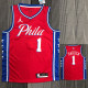 21-22 76ERS HARDEN #1 Red Trapeze Edition Top Quality Hot Pressing NBA Jersey