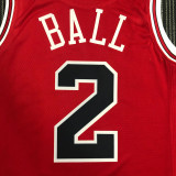 21-22 Bulls BALL #2 Red 75th Anniversary Top Quality Hot Pressing NBA Jersey