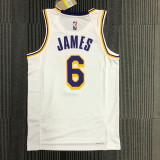 21-22 Lakers JAMES #6 White 75th Anniversary Top Quality Hot Pressing NBA Jersey