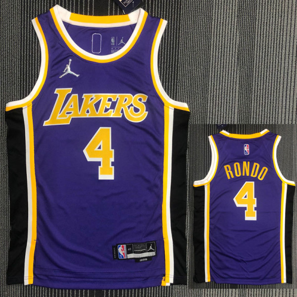 21-22 Lakers RONDO #4 Purple Trapeze Edition Top Quality Hot Pressing NBA Jersey