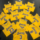 21-22 Lakers DAVIS #3 Yellow 75th Anniversary Top Quality Hot Pressing NBA Jersey