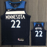 21-22 Timberwolves WIGGINS #22 Dark blue 75th Anniversary Top Quality Hot Pressing NBA Jersey