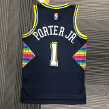 21-22 Nuggets PORTER JR #1 Royal blue City Edition Top Quality Hot Pressing NBA Jersey