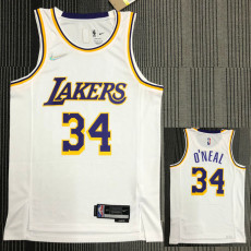21-22 Lakers O'NEAL #34 White 75th Anniversary Top Quality Hot Pressing NBA Jersey