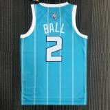 21-22 Hornets BALL #2 Blue 75th Anniversary Top Quality Hot Pressing NBA Jersey