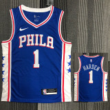 21-22 76ERS HARDEN #1 Blue V-neck Top Quality Hot Pressing NBA Jersey